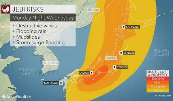 Nhật Bản đối phó với cơn bão có thể là mạnh nhất trong 25 năm qua