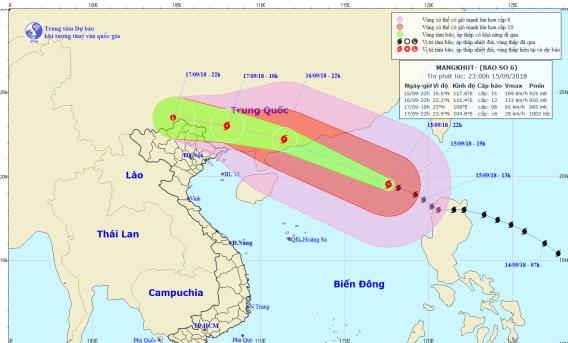 Bão số 6 (bão Mangkhut) gây mưa bão cho Vịnh Bắc Bộ