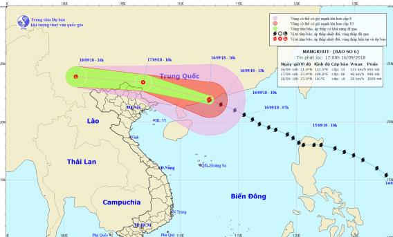Bão số 6 đi sâu vào đất liền Trung Quốc - Khu vực Đông Bắc có mưa to đến rất to từ sáng mai