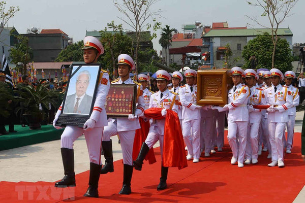 Lễ an táng nguyên Tổng Bí thư Đỗ Mười tại quê nhà xã Đông Mỹ, huyện Thanh Trì, TP Hà Nội