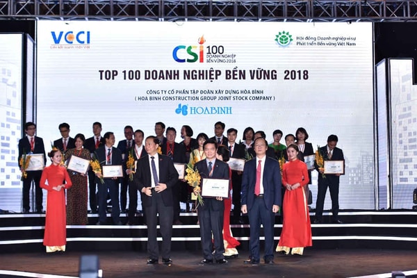Hòa Bình nhận giải thưởng doanh nghiệp bền vững năm 2018