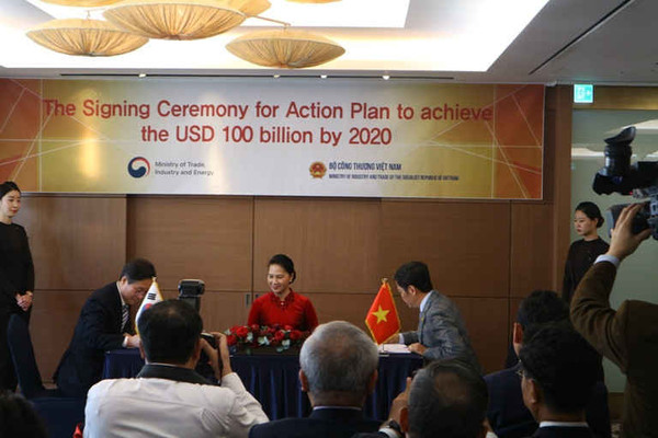 Việt Nam - Hàn Quốc: Mục tiêu kim ngạch thương mại song phương 100 tỷ USD vào năm 2020