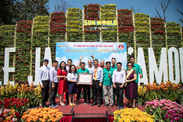 Lễ hội hoa tulip tại Bà Nà đạt kỷ lục Guinness Việt Nam