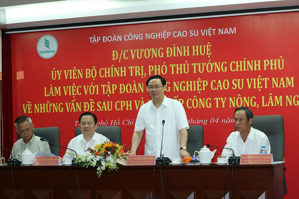 Phó Thủ tướng Vương Đình Huệ yêu cầu Tập đoàn Cao su phải kiểm soát từng mét vuông đất