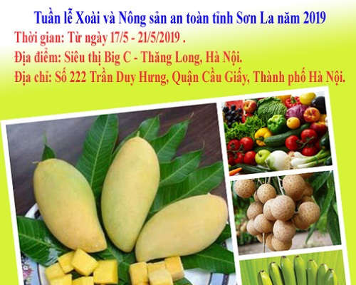 Tuần lễ Xoài và Nông sản an toàn tỉnh Sơn La khai mạc ngày 17/5 tại Hà Nội