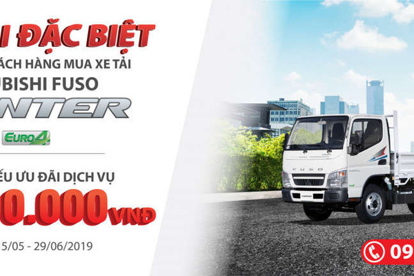 THACO tặng phiếu bảo dưỡng cho khách hàng khi mua xe FUSO CANTER - EURO 4
