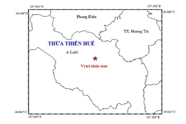 Thừa Thiên Huế: Động đất 3,3 độ richter giữa đêm, huyện miền núi rung chấn