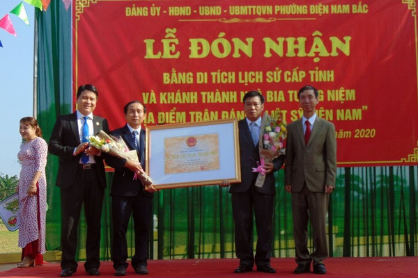 Địa điểm trận đánh 7 liệt sĩ Điện Nam được công nhận Di tích lịch sử cấp tỉnh