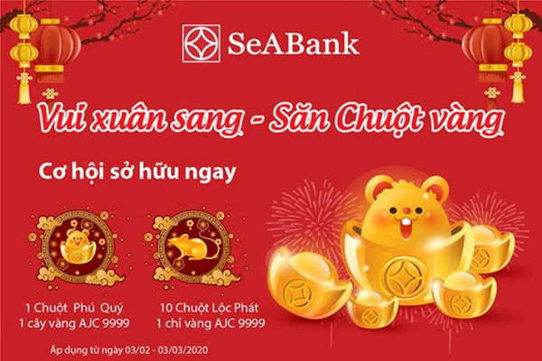 Dùng ngân hàng điện tử SeABank “Vui xuân sang, săn chuột vàng”