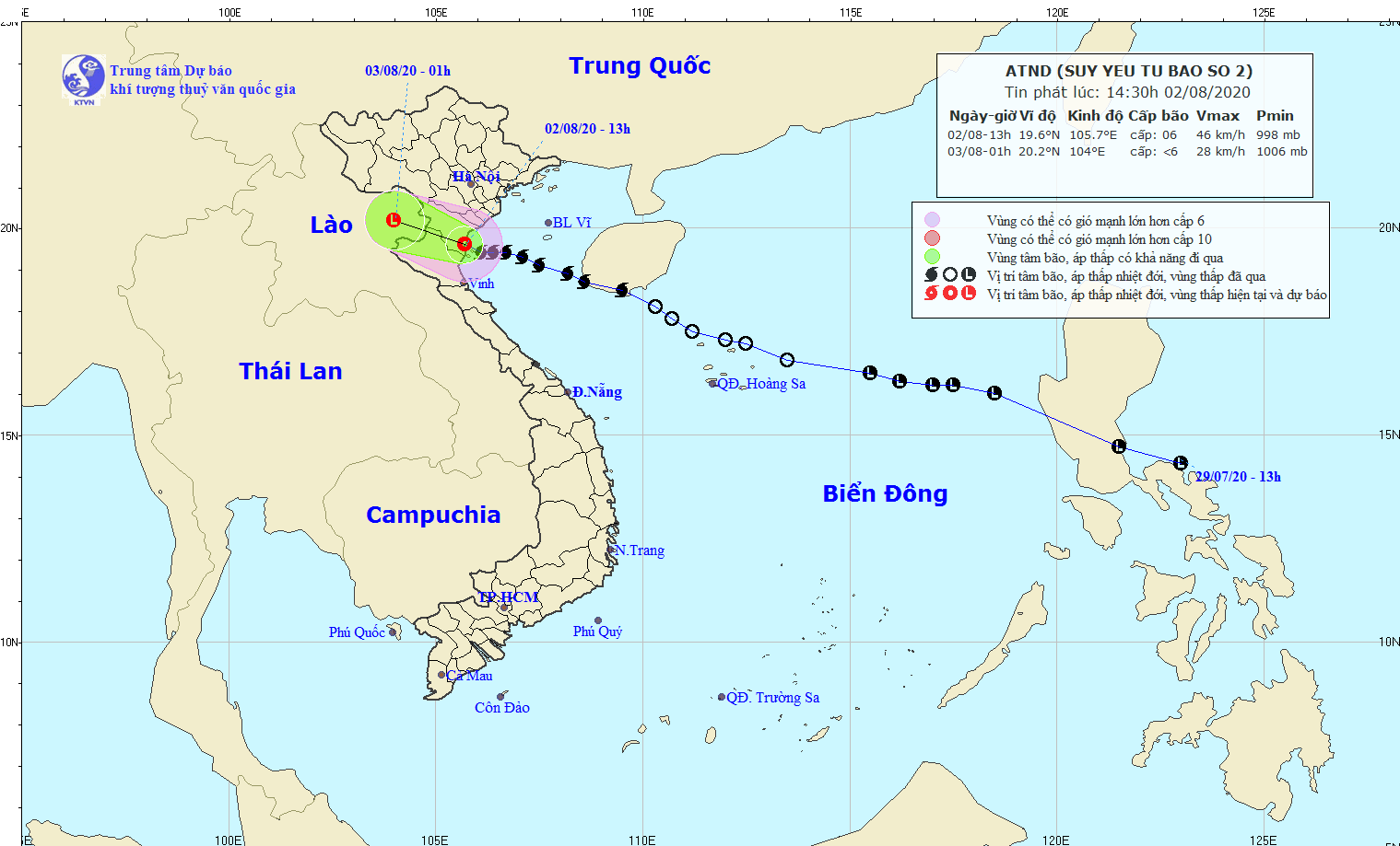 Bão số 2 suy yếu thành áp thấp nhiệt đới, đổ bộ Ninh Bình – Thanh Hoá