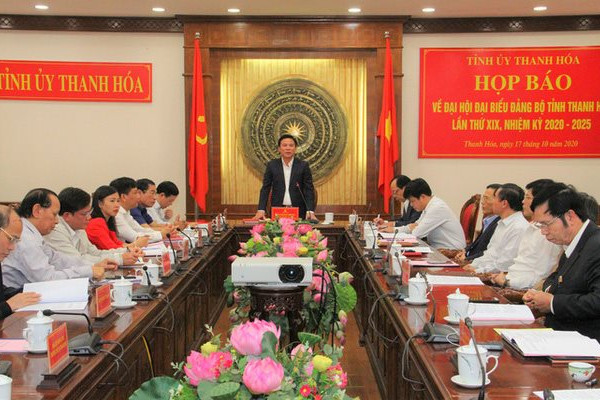 Họp báo thông tin về Đại hội Đảng bộ tỉnh Thanh Hoá lần thứ XIX