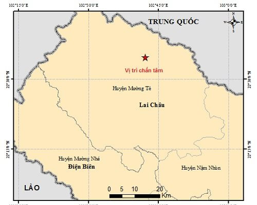 Lai Châu: Xảy ra động đất 3,6 độ richter