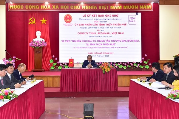 Thừa Thiên Huế và AEONMALL Việt Nam xúc tiến thành lập dự án trung tâm thương mại 150 triệu USD