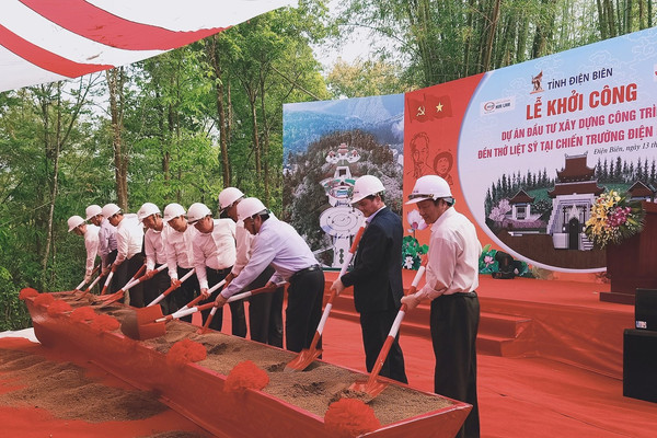 Điện Biên: Khởi công xây dựng Đền thờ liệt sỹ tại chiến trường Điện Biên Phủ