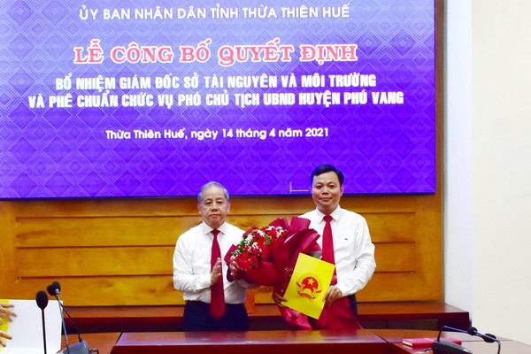 Ông Lê Bá Phúc giữ chức Giám đốc Sở TN&MT tỉnh Thừa Thiên Huế