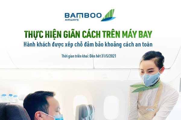 Bamboo Airways thực hiện giãn cách trên máy bay