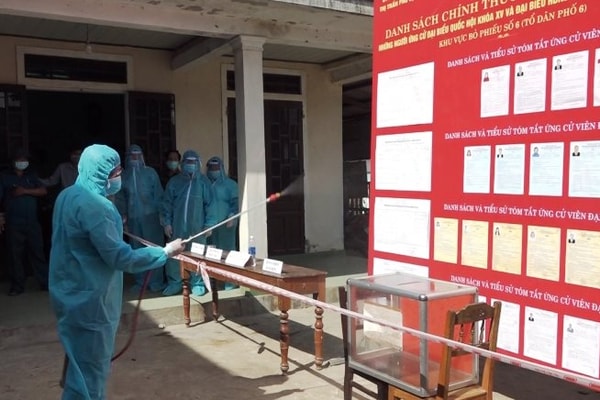 Huế: Diễn tập bầu cử tại nơi cách ly vì dịch COVID - 19