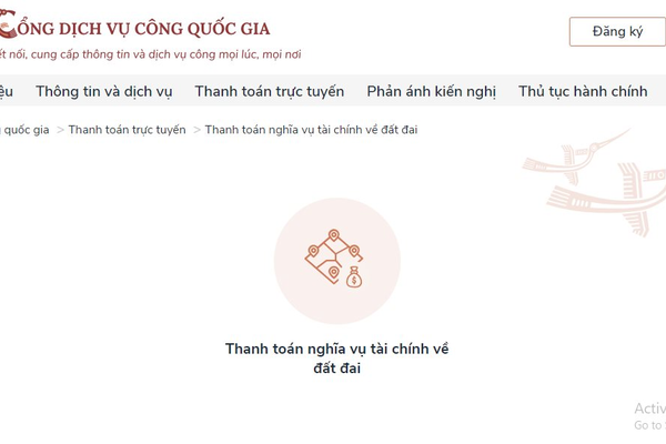 Đẩy mạnh thực hiện thanh toán trực tuyến nghĩa vụ tài chính về đất đai