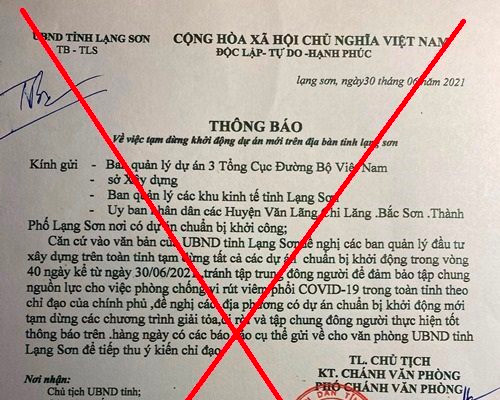 Lạng Sơn: Công an vào cuộc điều tra đối tượng làm giả văn bản của UBND tỉnh