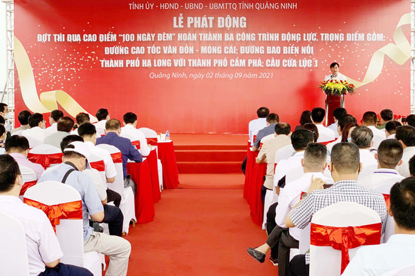 Quảng Ninh phát động thi đua cao điểm 100 ngày đêm hoàn thành 3 công trình trọng điểm