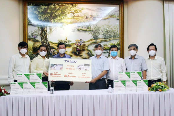THACO tiếp tục tài trợ phòng, chống dịch Covid-19 ở các tỉnh miền Nam gần 130 tỷ đồng