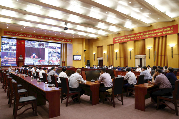 Đảng ủy Bộ TN&MT kết nối với Hội nghị trực tuyến thông báo nhanh kết quả Hội nghị Trung ương 4, khóa XIII
