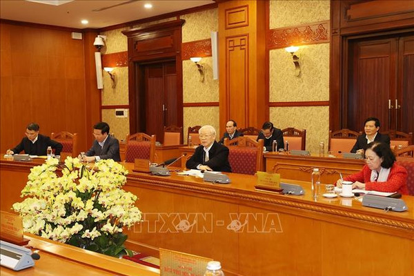 Tổng Bí thư chủ trì cuộc họp của Ban Bí thư về đánh giá công tác tổ chức Tết Nhâm Dần