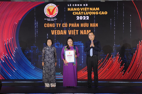 Vedan Việt Nam tiếp tục được vinh danh “Hàng Việt Nam chất lượng cao” năm 2022