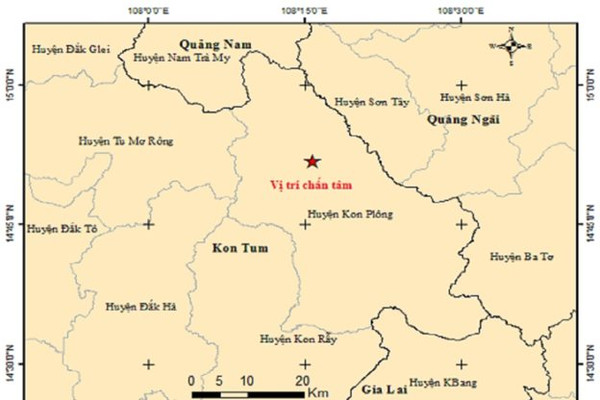 Trong 4 ngày, Kon Tum xảy ra hàng chục trận động đất liên tiếp
