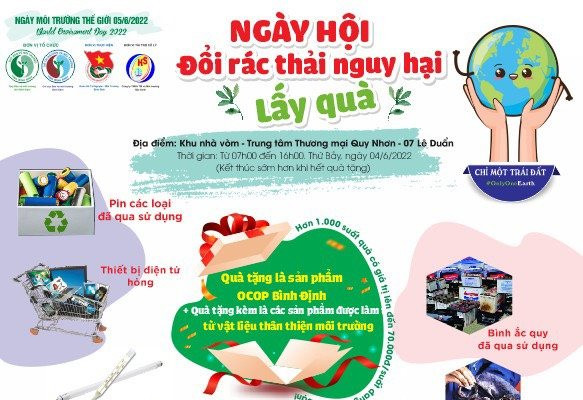 Bình Định: Ngày hội Thu gom chất thải nguy hại hộ gia đình và nhận quà tặng