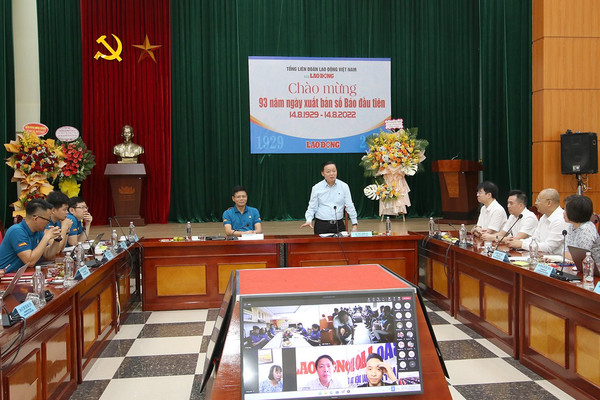 Bộ trưởng Bộ TN&MT Trần Hồng Hà chúc mừng 93 năm Báo Lao Động