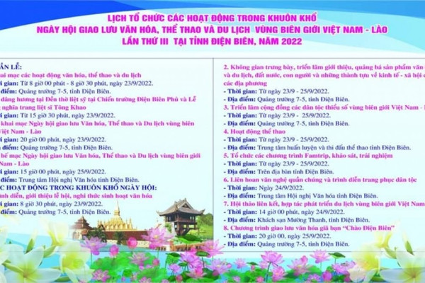 Điện Biên sẽ tổ chức Ngày hội giao lưu văn hóa Việt Nam – Lào lần thứ III