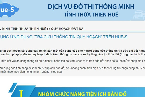 Thừa Thiên – Huế: Tiếp cận thông tin đất đai trên nền tảng Hue – S