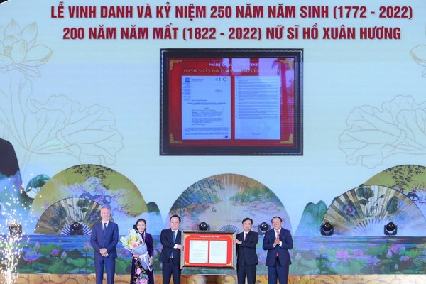 Nghệ An: Tổ chức lễ vinh danh, kỷ niệm 250 năm năm sinh và 200 năm năm mất của Nữ sĩ Hồ Xuân Hương