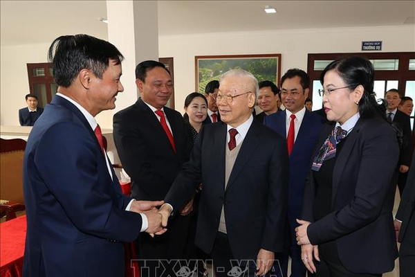 Tổng Bí thư Nguyễn Phú Trọng thăm, làm việc và chúc Tết tại tỉnh Thái Nguyên