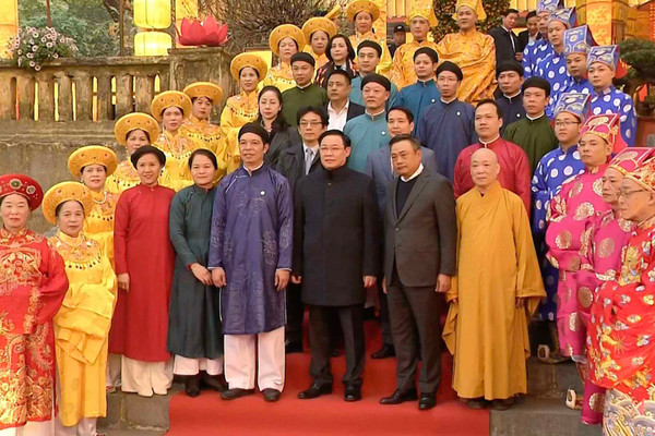 Chủ tịch Quốc hội Vương Đình Huệ dự Lễ khai Xuân tại Khu di tích Hoàng thành Thăng Long  