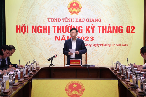 UBND tỉnh Bắc Giang tổ chức hội nghị thường kỳ tháng 2 năm 2023
