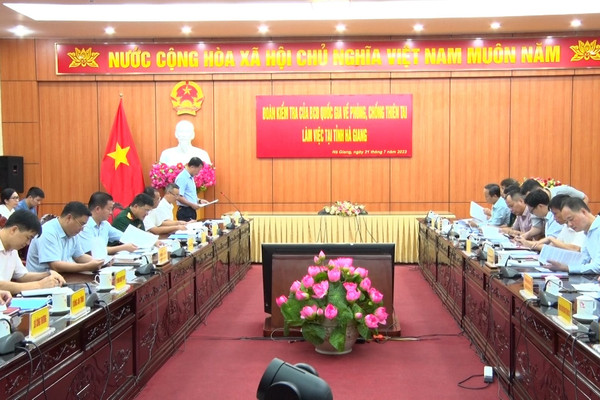 Đoàn kiểm tra của Ban chỉ đạo quốc gia về phòng, chống thiên tai làm việc tại tỉnh Hà Giang