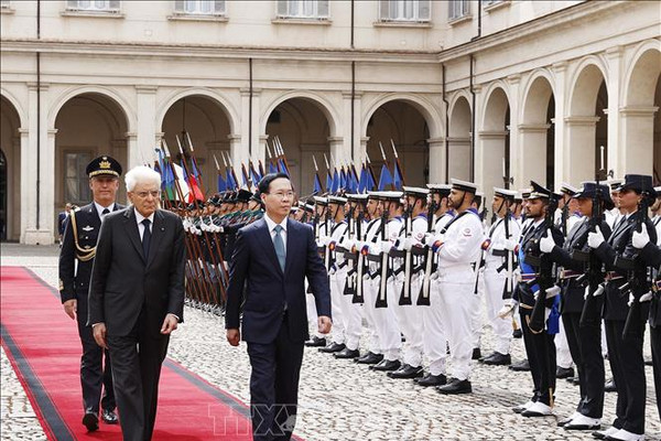 Lễ đón chính thức Chủ tịch nước Võ Văn Thưởng thăm cấp nhà nước tới Italy