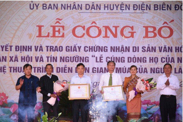 Điện Biên: Hai di sản được trao bằng Di sản văn hóa phi vật thể quốc gia