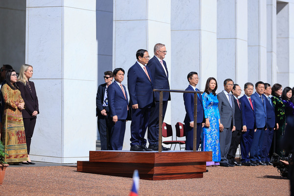 Lễ đón Thủ tướng Phạm Minh Chính thăm chính thức Australia theo nghi thức trọng thể nhất