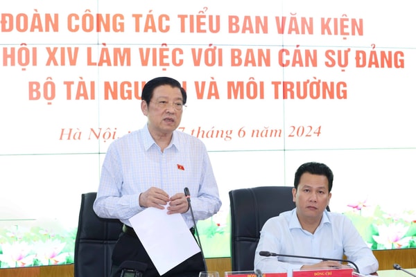 Đoàn Tiểu ban Văn kiện Đại hội XIV của Đảng làm việc với Ban Cán sự đảng Bộ Tài nguyên và Môi trường