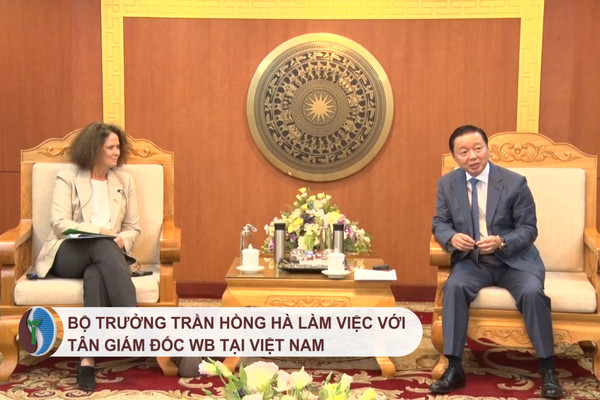 Bộ trưởng Trần Hồng Hà làm việc với tân Giám đốc WB tại Việt Nam