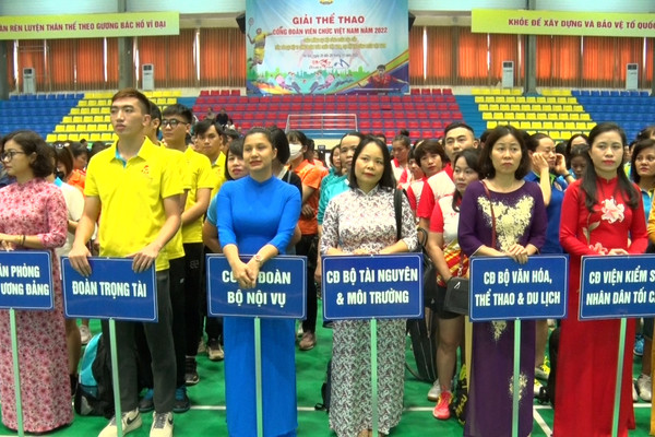 Công đoàn Bộ TN&MT tham dự Giải thể thao Công đoàn Viên chức Việt Nam 