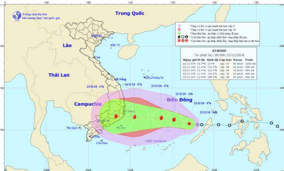 Tiền thân bão số 9 giật cấp 9, hướng vào khu vực Nam Trung Bộ