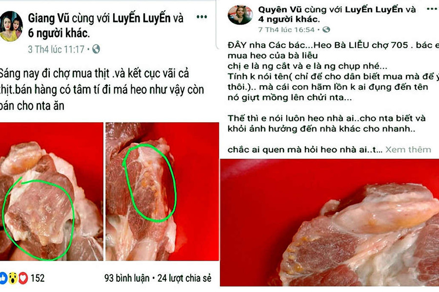 Bà bán thịt nhờ chính quyền giúp đỡ vì thông tin thịt heo bị nhiễm bệnh trên facebook