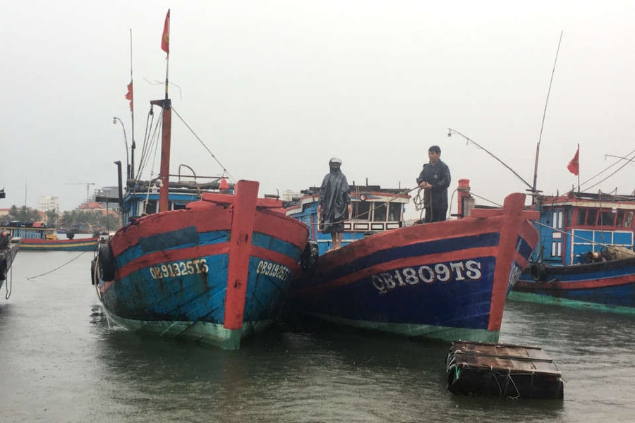 Quảng Bình: Tàu, thuyền khẩn trương neo đậu, 151 tàu cá đang trong vùng nguy hiểm