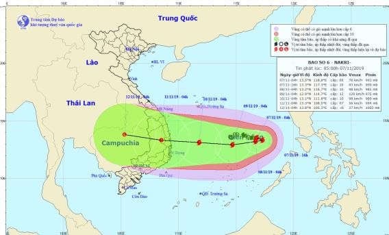 Bão số 6 giật cấp 11, nhiều khả năng đổi hướng và mạnh thêm