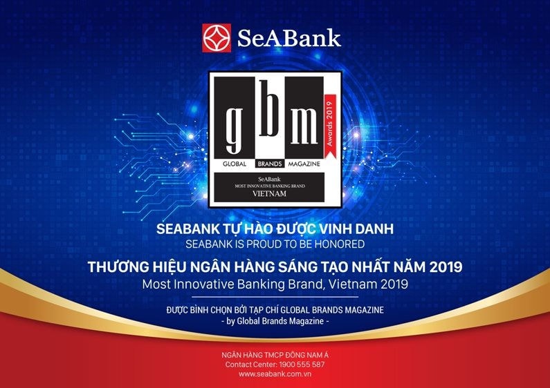 SEABANK nhận giải “Thương hiệu ngân hàng sáng tạo nhất năm 2019”