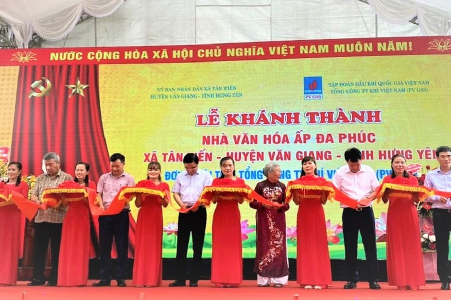 PVN, PV GAS tài trợ xây dựng công trình Nhà văn hóa cộng đồng Đa Phúc, xã Tân Tiến, huyện Văn Giang, tỉnh Hưng Yên